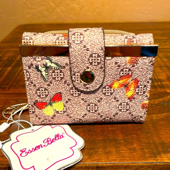 Essen Bella Handbags - NWT Butterfly Taupe Vegan Leather Wallet